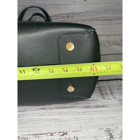 Michael Kors Houston Double Zip Crossgrain Leather Satchel NWOT Black Gold Color - Picture 15 of 16